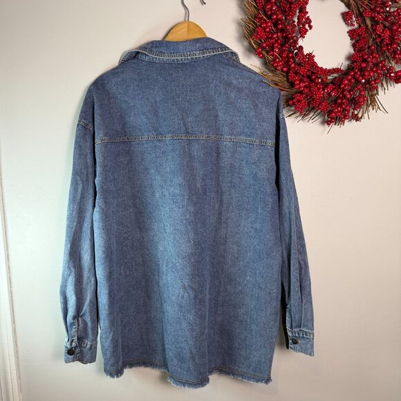 66. Denim on Denim Womens Buttons Shirt Sz LARGE- Bootcut Jean Sz 31 Chambray - Picture 15 of 16